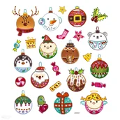 Pasmanteria - NAKLEJKI Z KRYSZTAŁKAMI BOMBKI 25 SZT - miniaturka - grafika 1