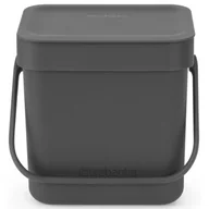 Kosze na śmieci - Brabantia Kosz do segregacji odpadów Sort & Go 3L antracytowy 209888 - miniaturka - grafika 1