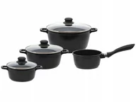 Zestawy garnków i patelni - ZESTAW 3 GARNKÓW Z POWŁOKĄ NIEPRZYWIERAJĄCĄ I PRZYKRYWKAMI + 1 RONDEL ELO - miniaturka - grafika 1