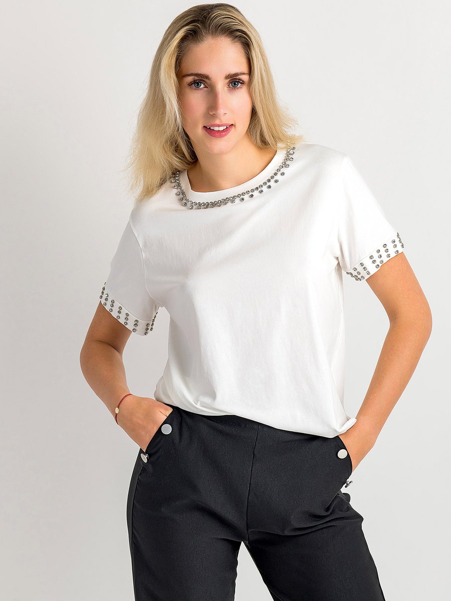 Bluzka z bawełny biały L