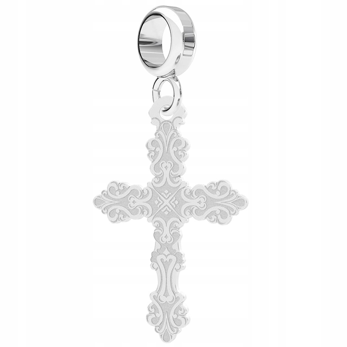 Charms Srebrny z Krzyżykiem Ozdobny Krzyż Krzyżyk Religia Cross SREBRO 925