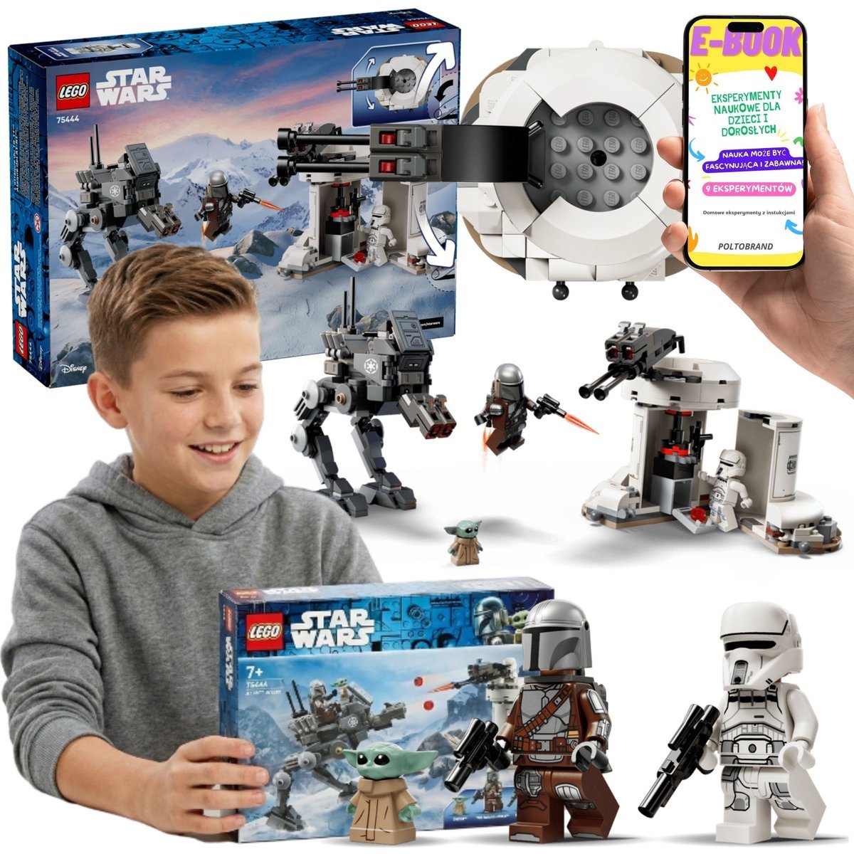 LEGO Star Wars 75444 Atak AT-RT Mandalorian Grogu Baby Yoda Wieża Obronna Prezent Dla Dziecka + E-BOOK