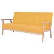 Sofy i kanapy - vidaXL 3-osobowa sofa tapicerowana, żółta - miniaturka - grafika 1