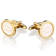 Spinki do mankietów i krawatów - Spinki do mankietów Ryba Symbol X2 Ichthys Gold - miniaturka - grafika 1