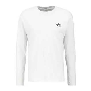 Koszulki sportowe męskie - Koszulka Alpha Industries Basic LS Small Logo 19851709 - biała - grafika 1