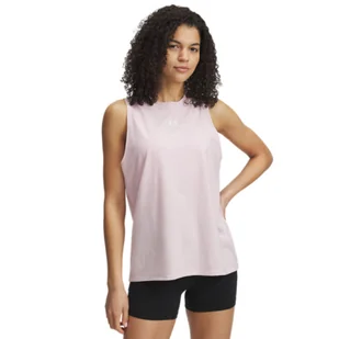Damski top z nadrukiem Under Armour UA Rival Muscle Tank - różowy - Koszulki i topy damskie - miniaturka - grafika 1