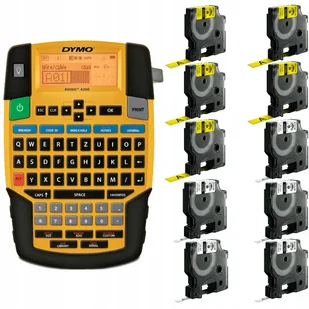 Drukarka etykiet DYMO Rhino 4200 dla elektryka, instalatora, przemysłu s0955990 + 5 taśm DYMO IND 12mm x 1,5m (żółta / czarny na - Drukarki kart i etykiet - miniaturka - grafika 1