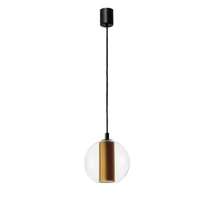 Kaspa Szklana lampa wisząca MERIDA 11090105 salonowa przezroczysta złota - Lampy sufitowe - miniaturka - grafika 1