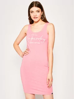 Sukienki - Superdry Sukienka letnia Graphic Bodycon W8010135A Różowy Regular Fit - grafika 1