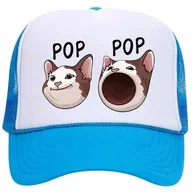 Czapki i chusty sportowe męskie - Czapka Niebieska Daszek Na Wiosnę Gra POPCAT Wzory - miniaturka - grafika 1