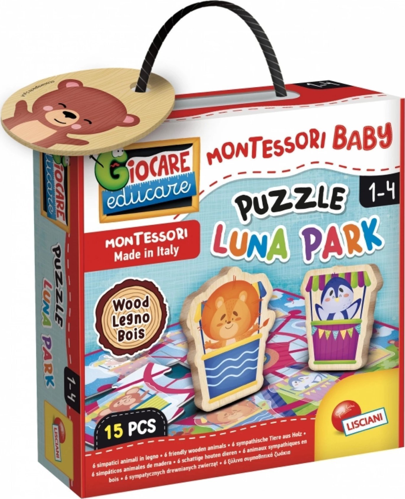 Lisciani LISCIANI MONTESSORI BABY wood puzzle Luna Park 15pcs., 96855