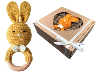 GRYZAK GRZECHOTKA dla niemowlęcia ekologiczny z naturalnych materiałów +box - Gryzaki dla dzieci - miniaturka - grafika 1