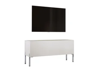 Szafka pod telewizor z kaszmiru z chromowanymi nogami, A: szer: 100 cm cm, wys: 52 cm, gł: 32 cm. Meble pod telewizor, stolik pod telewizor, ława pod telewizor - Szafki RTV - miniaturka - grafika 1