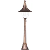 Lampy ogrodowe - Czarno-złota lampa ogrodowa stojąca retro słupek B1-P30 - miniaturka - grafika 1