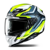 Kaski motocyklowe - Kask Integralny HJC F71 Fes Złamany Biały/Fluorescencyjny Żółty/NiebieskiL - miniaturka - grafika 1