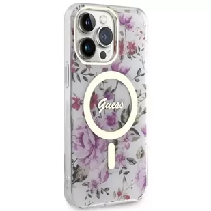Guess GUHMP14LHCFWST do Apple iPhone 14 Pro 6.1" transparent hardcase Flower MagSafe - Etui i futerały do telefonów - miniaturka - grafika 4