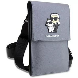 Karl Lagerfeld Torebka KLWBSAKCPMG srebrny/silver Saffiano Karl & Choupette - Etui i futerały do telefonów - miniaturka - grafika 3