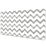 Podkładki na biurko - Podkładka na całe biurko Srebrne geometryczne zygzaki 90x45 cm - miniaturka - grafika 1