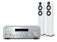 Zestawy stereo - Yamaha R-N600A (srebrny) + Carina FS247.4 (biały) - miniaturka - grafika 1