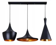 Lampy sufitowe - Czarna Potrójna Lampa Wisząca Żyrandol W Stylu Loft Do Salonu Kuchni Costa - miniaturka - grafika 1