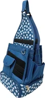 Torebki damskie - Torba do przechowywania z uchwytami, wzór w kropki, granatowy, 25 x 25 x 44 cm, wiele kieszeni - miniaturka - grafika 1
