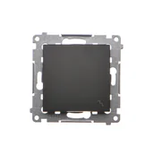 Wyłączniki światła i elektryczne - Łącznik schodowy Kontakt-Simon 54 DW6.01/49 moduł 10AX, 250V~, szybkozłącza czarny - miniaturka - grafika 1