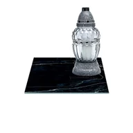 Lampiony i znicze - SZKLANA PODSTAWKA POD ZNICZE Z DEDYKACJĄ 30x30cm Marmur 36f - miniaturka - grafika 1