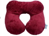 Akcesoria turystyczne - Poduszka Podróżna Dmuchana Rogal (Bordowa) - miniaturka - grafika 1