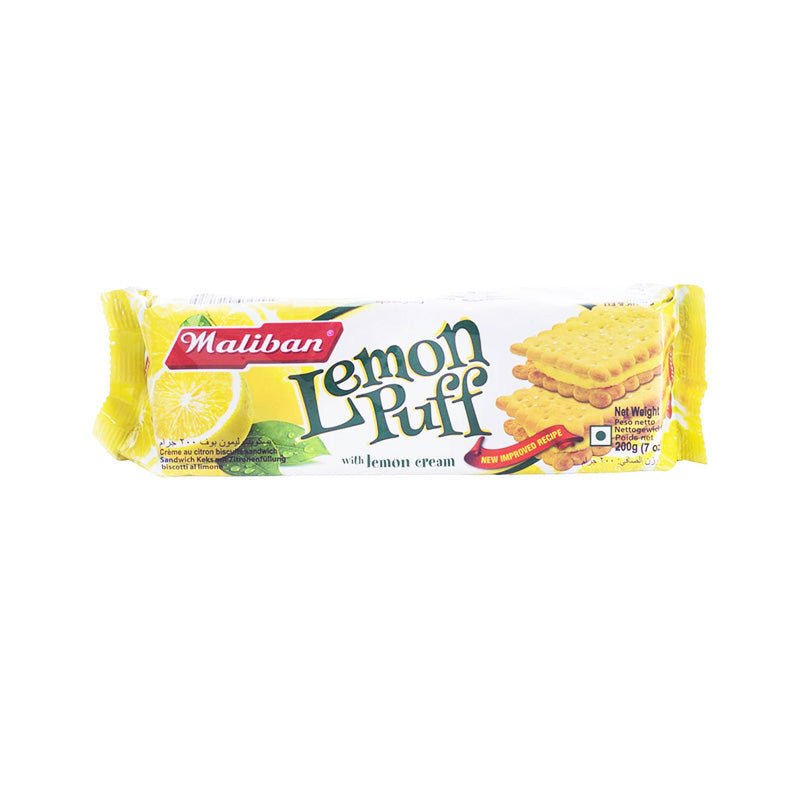 Herbatniki sandwich Maliban Lemon Puff Biscuits 200g - krem cytrynowy