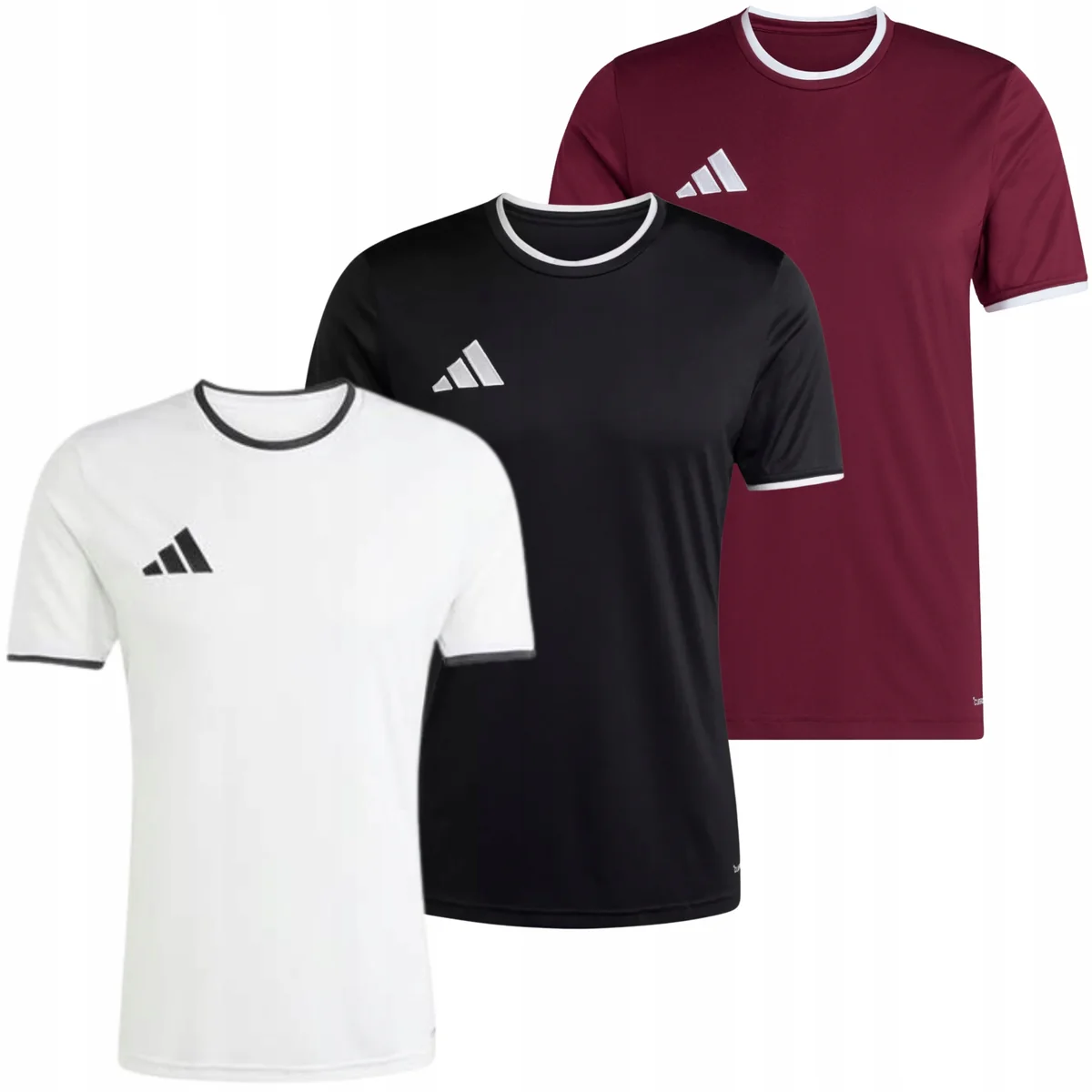 Adidas Zestaw Męski Komplet Koszulka T-shirt Biała + Czarna + Bordowa r. XL