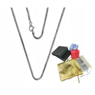 Srebrny Rodowany Łańcuszek Żmijka Linka 925 elegancki naszyjnik 50cm/1.5mm