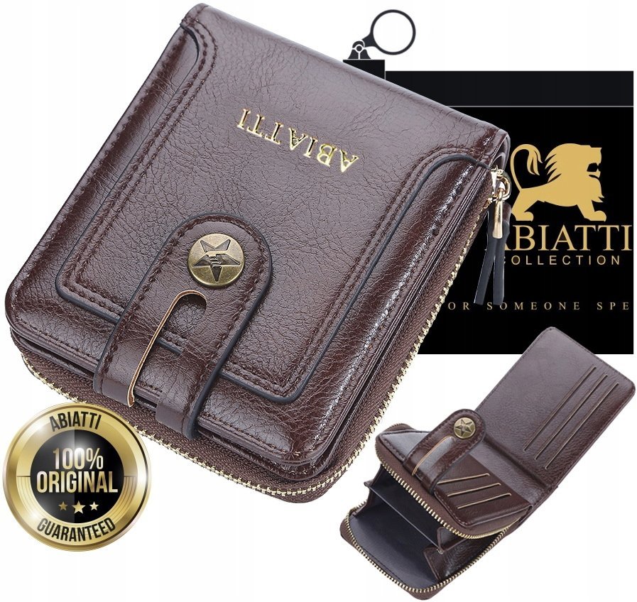 Duży Portfel Męski Antykradzieżowy Ochrona Kart Na Zamek Mini Saszetka Rfid