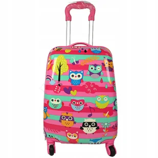 WALIZKA DZIECIĘCA RÓŻOWA SOWY BAGAŻ PODRĘCZNY TORBA PODRÓŻNA 4 KÓŁKA - Walizki WALIZKA DZIECIĘCA RÓŻOWA SOWY BAGAŻ PODRĘCZNY TORBA PODRÓŻNA 4 KÓŁKA - Walizki - miniaturka - grafika 1