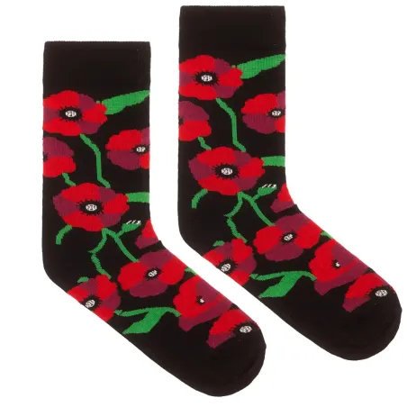 Skarpetki z bawełny organicznej - Maki - KABAK 42-46