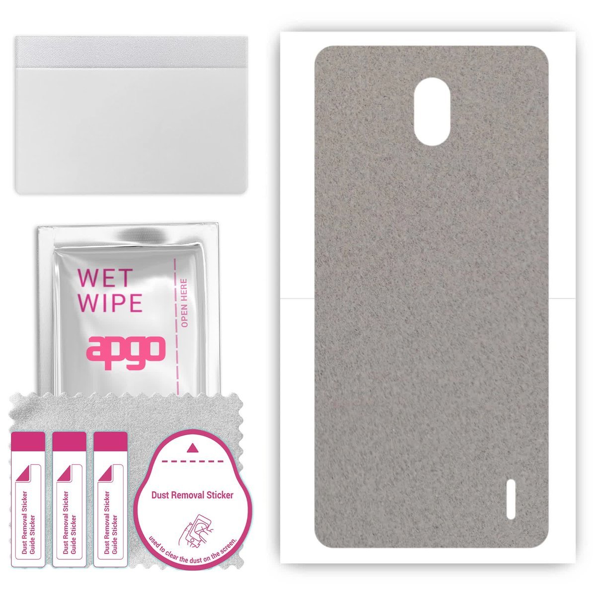 Folia naklejka skórka strukturalna na TYŁ Zamsz do Nokia 1 Plus - Zamsz Szary - apgo SKINS