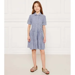 Tommy Hilfiger Sukienka z dodatkiem lnu - Sukienki i spódniczki dla dziewczynek - miniaturka - grafika 1