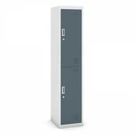 Szafy biurowe - B2B Partner Szafka dwudrzwiowa, 1800 x 380 x 450 mm, szara/ciemnoszara, 1+1 GRATIS 485024 - miniaturka - grafika 1