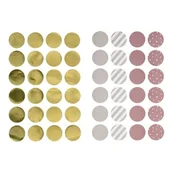 Pasmanteria - Zestaw Naklejek Ściennych – Mix Złote I Różowe Kółka Na Ścianę, Bloomingville - miniaturka - grafika 1