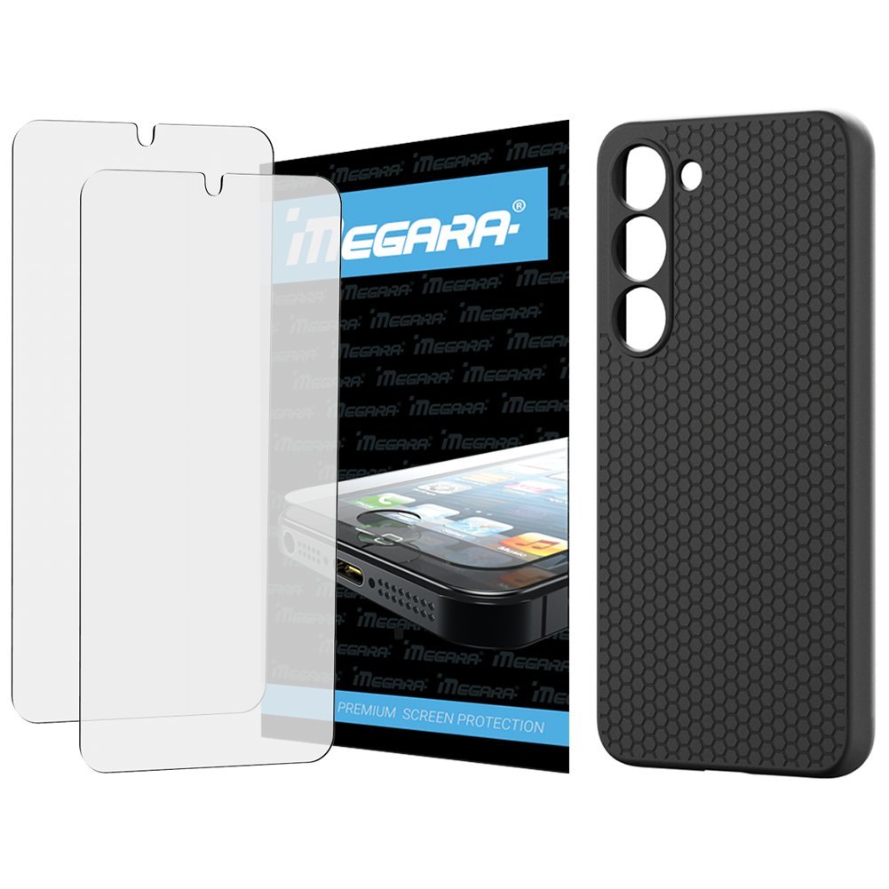 Folia do SAMSUNG GALAXY S23 ochronna + ETUI silikonowe czarne TPU