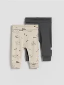 Spodenki dla niemowląt - Reserved - Bawełniane spodnie 2 pack - beżowy - miniaturka - grafika 1