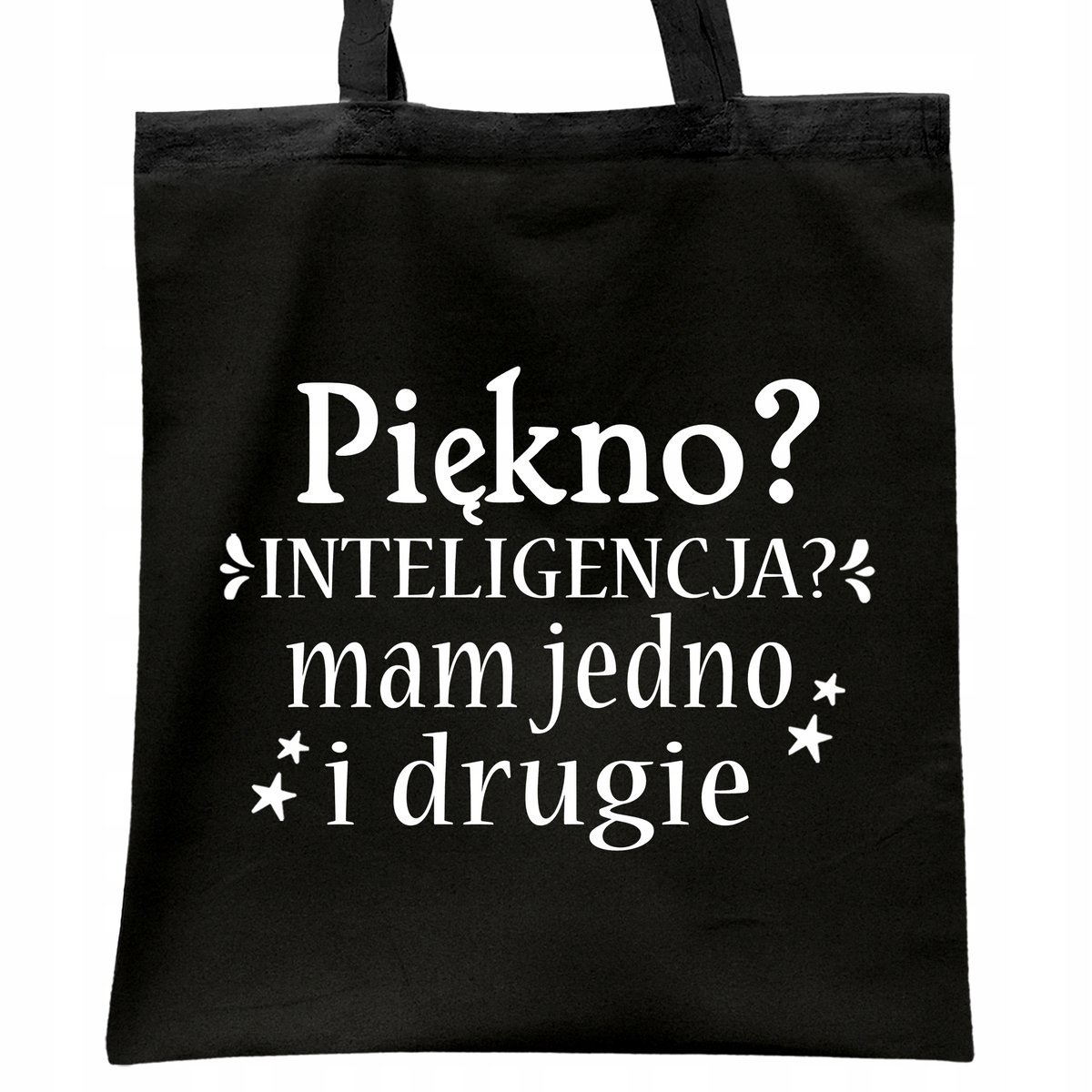 Torba bawełniana czarna na zakupy Dzień Kobiet Dla Kobiety Prezent