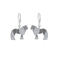 Kolczyki - Kolczyki srebrne Vanner Koń Cygański GRAWER - MEJK Jewellery - miniaturka - grafika 1