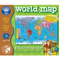 Akcesoria do gier planszowych - Orchard Toys świata wykresu-puzzle części i plakat plakat World Map puzzle and - miniaturka - grafika 1
