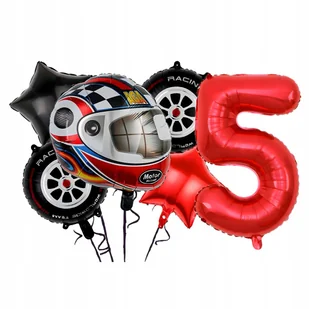 BALONY NA URODZINY FORMUŁA 1 WYŚCIGOWE ZESTAW BALONÓW CYFRA 5 CZERWONA HEL - Balony i akcesoria BALONY NA URODZINY FORMUŁA 1 WYŚCIGOWE ZESTAW BALONÓW CYFRA 5 CZERWONA HEL - Balony i akcesoria - miniaturka - grafika 1