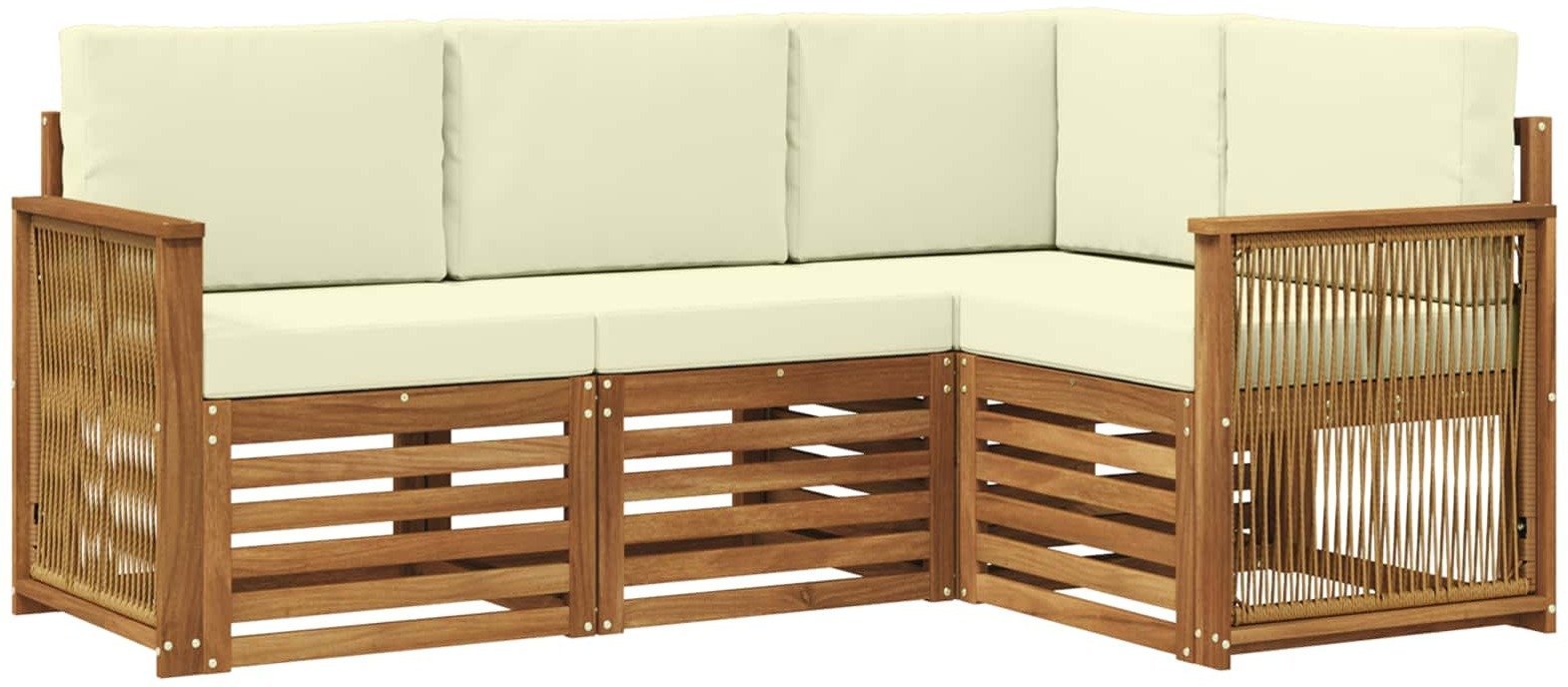 vidaXL Zestawy sof z poduszką 4 pcs Lite Drewno Akacji