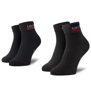 Zestaw 2 par niskich skarpet unisex LEVI'S - 37157-0148 Mid Grey/Black - Skarpetki damskie - miniaturka - grafika 1
