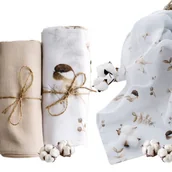 Pieluchy - POLSKIE pieluszki muślinowe Premium Baby by Zuti wzór Sparrow 2szt. - miniaturka - grafika 1