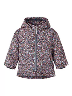 NAME IT Baby Girls NMFMAXI Jacket Petit FLOWER1 kurtka, Odyssey Gray, 80, szary, 80 cm - Kurtki i płaszcze dla dziewczynek - miniaturka - grafika 1