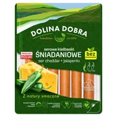 Kiełbasa i wędliny - Dolina Dobra Serowe kiełbaski śniadaniowe ser cheddar + jalapenio 200 g - miniaturka - grafika 1