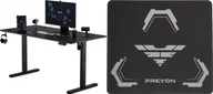 Biurka gamingowe - Biurko SENSE7 Nojo 140 black + Podkładka PREYON Falcon - miniaturka - grafika 1